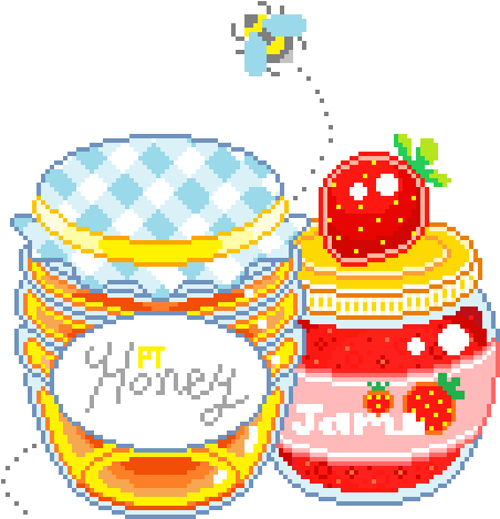 Sweet N Sticky ｡ - Kawaii Pixel Food Png (500x461), Png Download