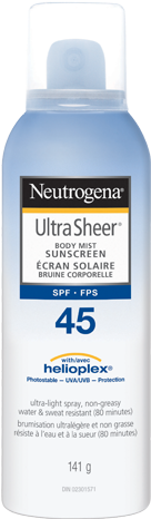 Neutrogena® Ultra Sheer® Body Mist Sunscreens Spf 45 - Neutrogena Ultra Sheer Dry-touch Sunscreen, Spf 45, (483x485), Png Download