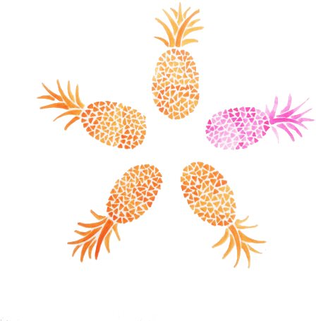 Tumblr Pineapple Png Picture Black And White Stock - Art (500x489), Png Download