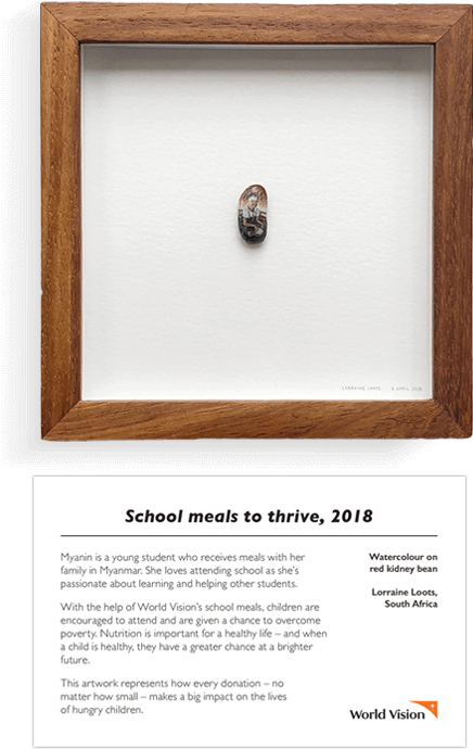 Red Kidney Bean Miniature Painting With Plaque - School (752x696), Png Download