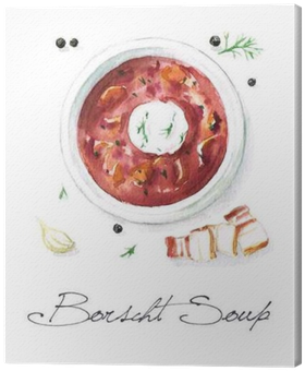 Watercolor Food Painting - Borscht Watercolor (400x400), Png Download