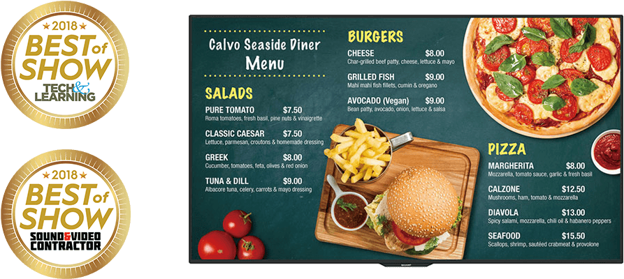 Sharp Commercial Display Pn-uh (900x459), Png Download