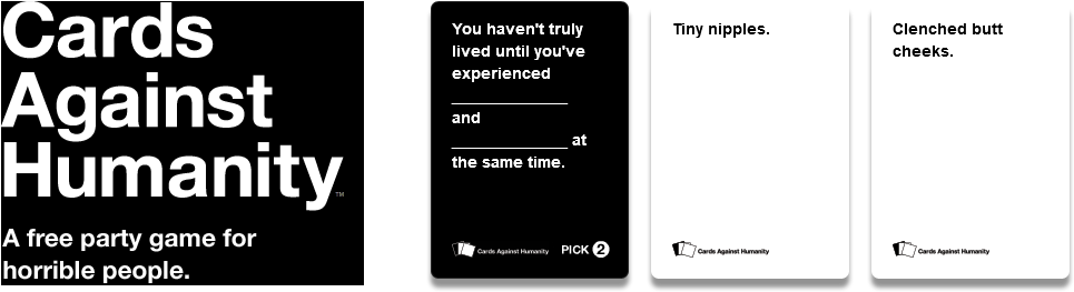 Review Invision Game Community - Cards Against Humanity Transparent (1000x350), Png Download
