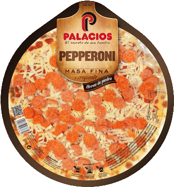 Thin-base Pepperoni Pizza - Pizza (350x410), Png Download