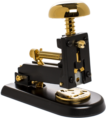 El Casco Small Stapler Black And Gold Front Angle - Industrial Design Winners Stapler (480x480), Png Download