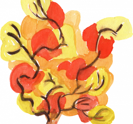 Watercolor Tree 8 - Floral Design (458x428), Png Download
