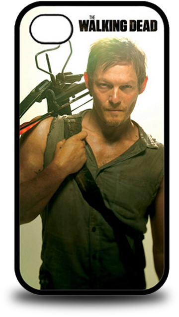 Daryl Dixon And Crossbow Phone Case - Daryl The Walking Dead (636x772), Png Download