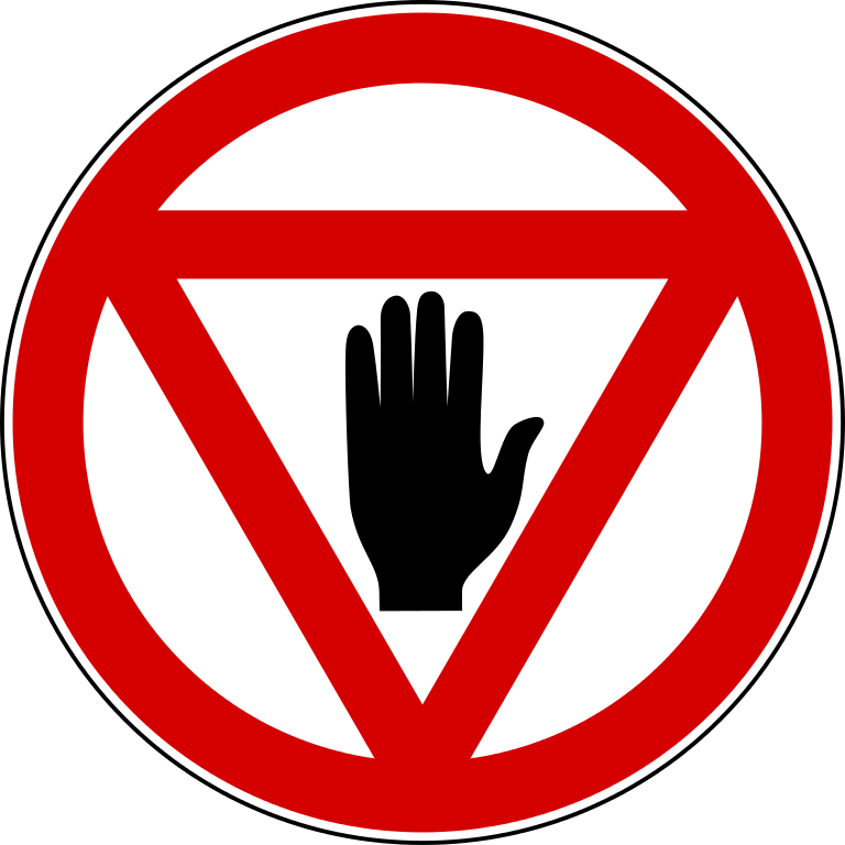 Picture Of A Stop Sign Free Download Clip Art - Road Sign With A Hand (768x768), Png Download