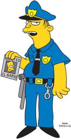 Eddie - Cartoon Police Of Simpson (250x500), Png Download