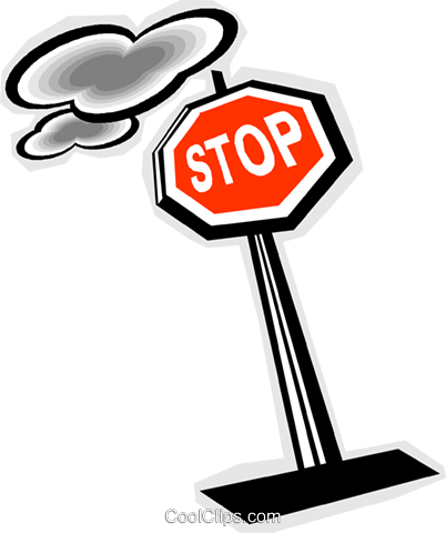 Stop Sign Royalty Free Vector Clip Art Illustration - Road Transport (402x480), Png Download