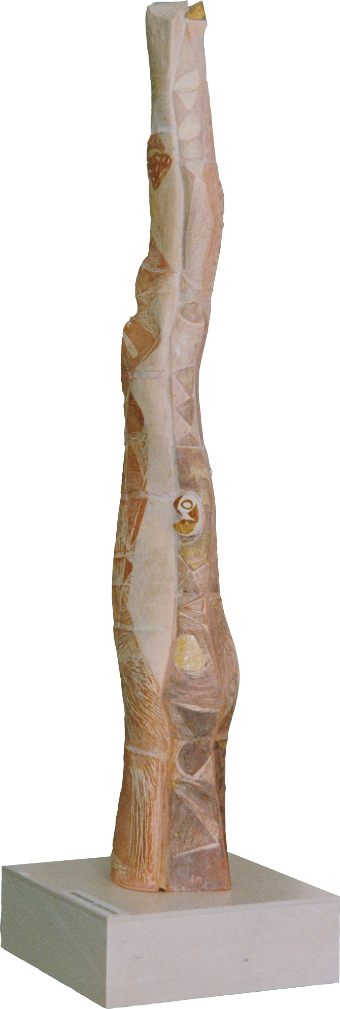 A Sculpture That Is Over Two Meters High With Several - Carving (670x1989), Png Download