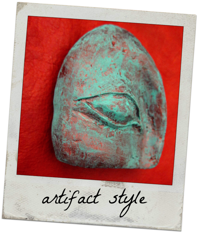 Paper Mache Eye Sculpture, Patina Blue Recycled Abstract - Sculpture (681x800), Png Download