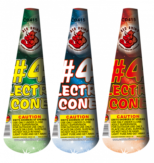 #4 Electric Cone Assortment - Red Rhino (539x570), Png Download