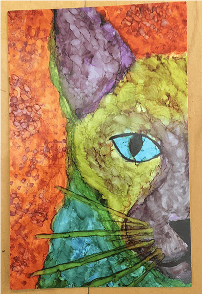 Doris' Cat 5×7 Print W/ Envelope - Painting (600x600), Png Download