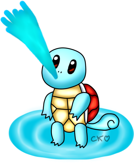 Use Water Gun By - Squirtle Using Water Gun (660x660), Png Download
