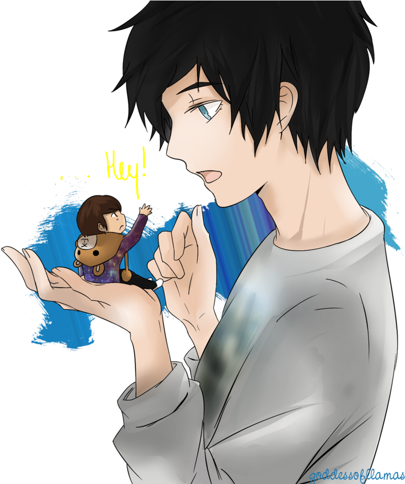 Phil With Tiny Dan By Nikeduijk On Deviantart Png Download - Tiny Dan And Phil (828x964), Png Download