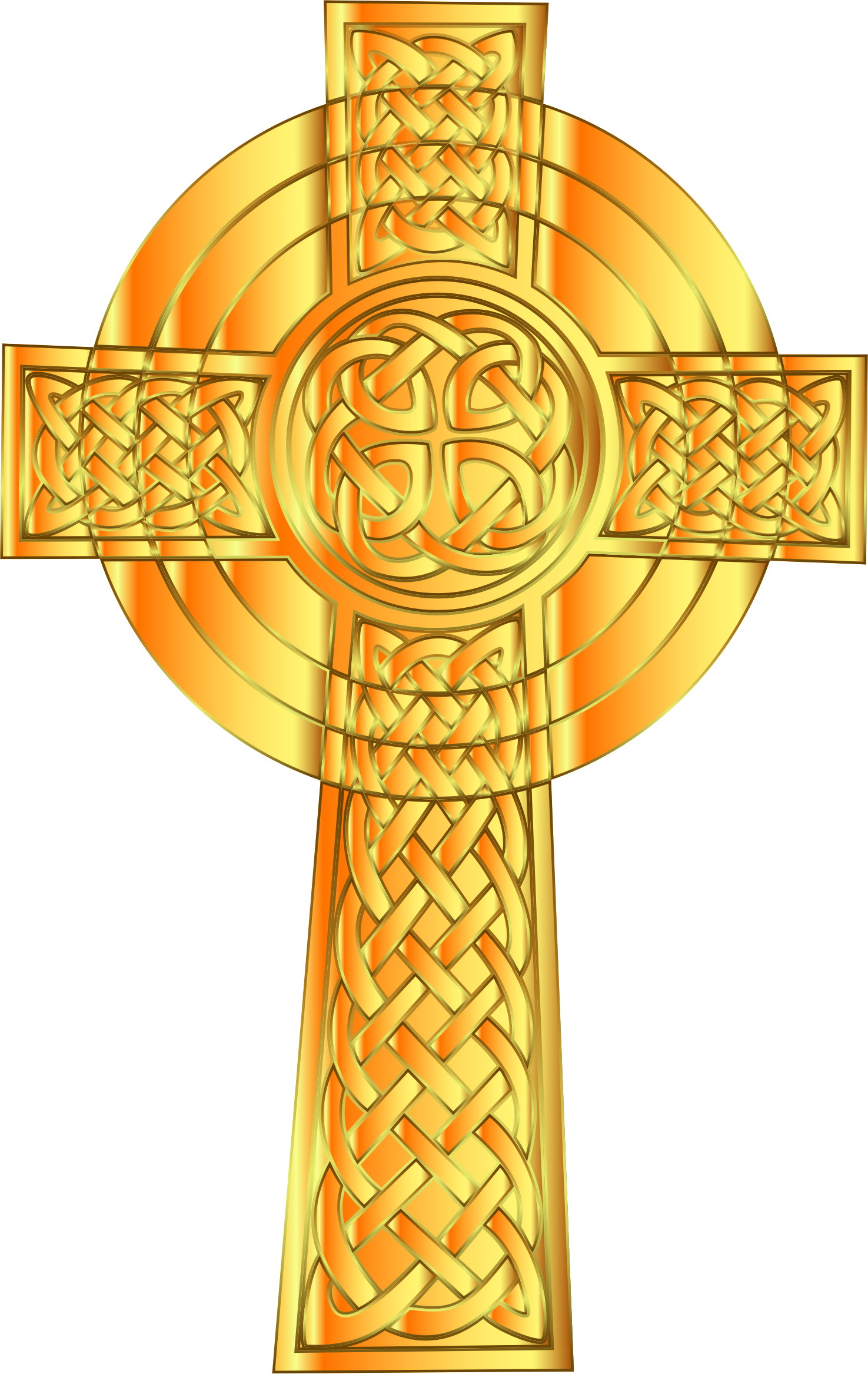 Celtic Cross Christian Cross Crucifix Clip Art - Cross Golden Png (1475x2333), Png Download