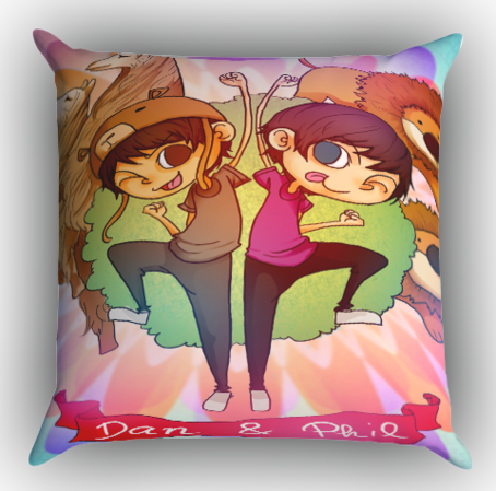 Dan And Phil Vector Z1035 Zippered Pillows Covers 16x16, - Phil Lester (454x449), Png Download