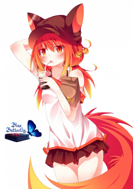 Anime Fox Girl Png (460x650), Png Download