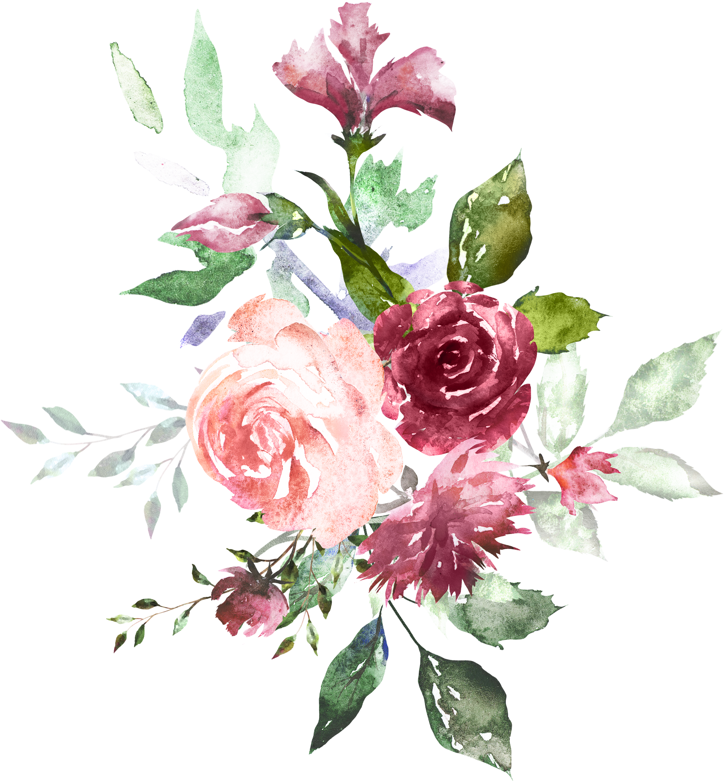 H804 Floral Illustrations, Mom Birthday, Rose Design, - Illustration Flowers (2868x3430), Png Download