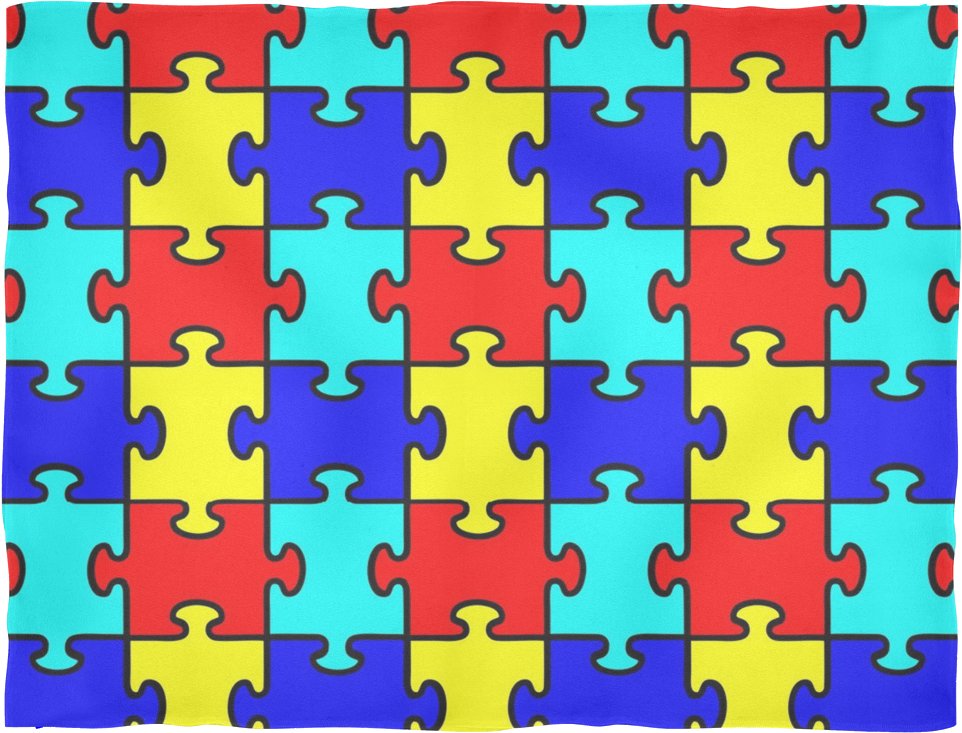 Autism Puzzle Pieces Soft Fleece Blanket - Autism Puzzle Pieces (1024x1024), Png Download