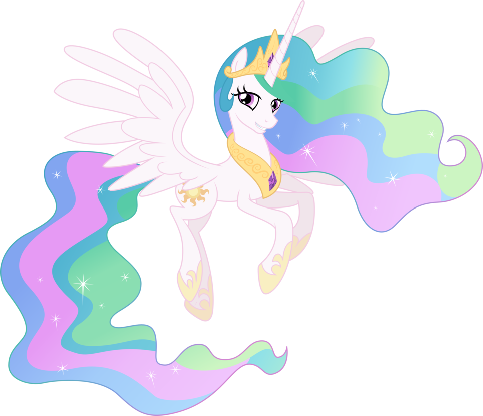 By Theshadowstone On Deviantart - Mlp Celestia Flying Vector (963x830), Png Download
