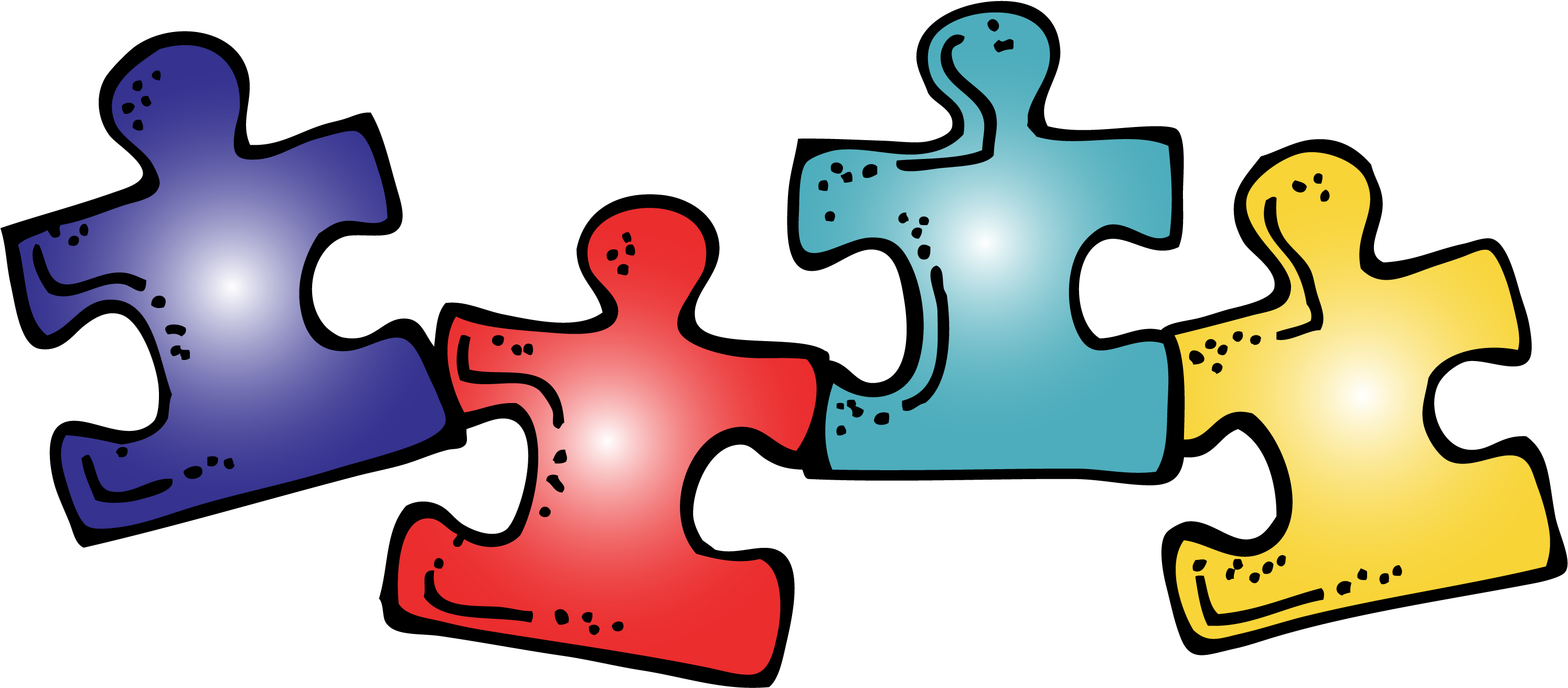 Autism Pieces - Autism Clipart (2999x1320), Png Download