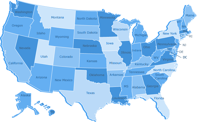 United States Map Outline Blue - 17 170115 Blue Us Map Png 