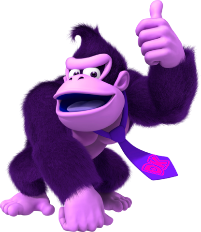 Purple Ghost Donkey Kong - Pdp Fight Pad Controller For Wii U/wii - Donkey Kong (416x480), Png Download
