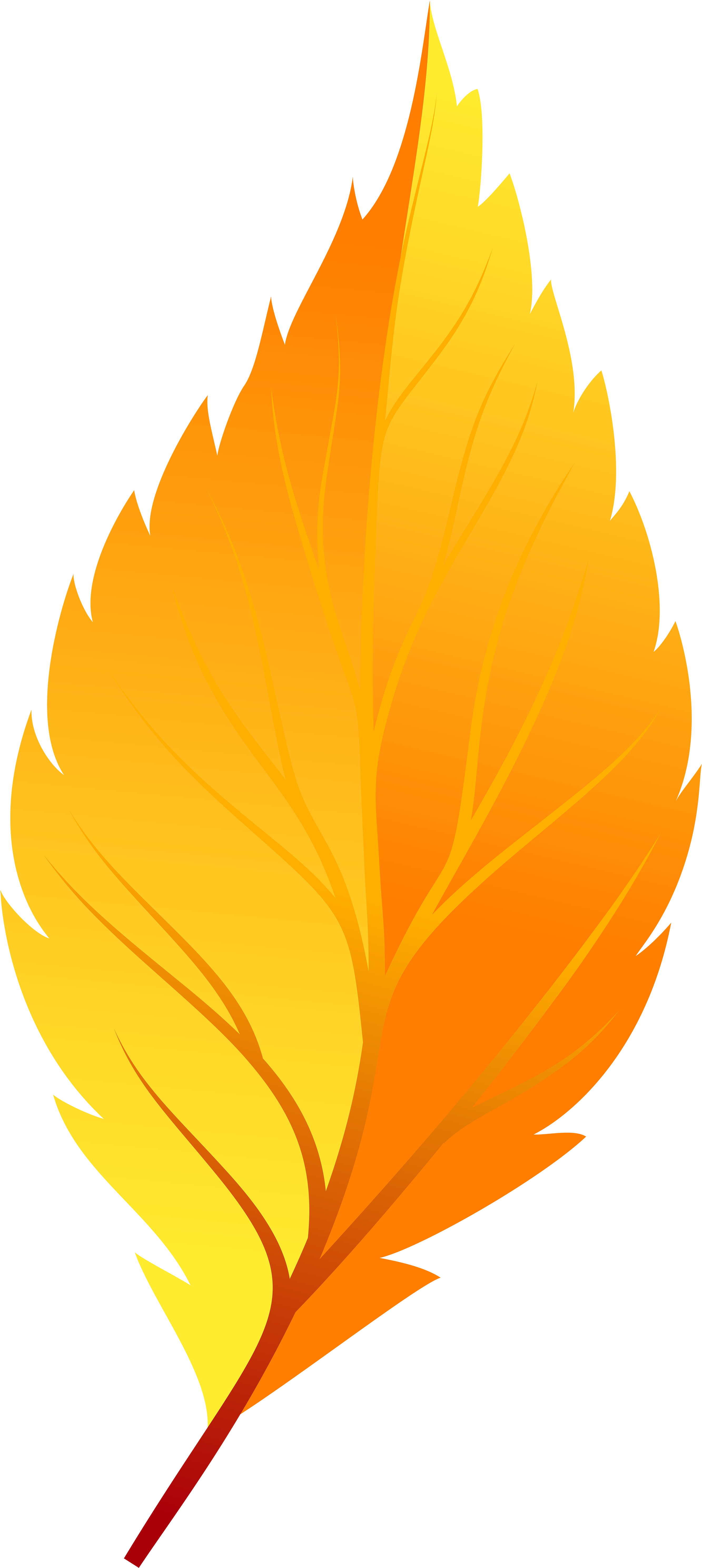 Yellow Autumn Leaf Png Clip Art - Transparent Background Autumn Leaf Clip Art (2741x6000), Png Download
