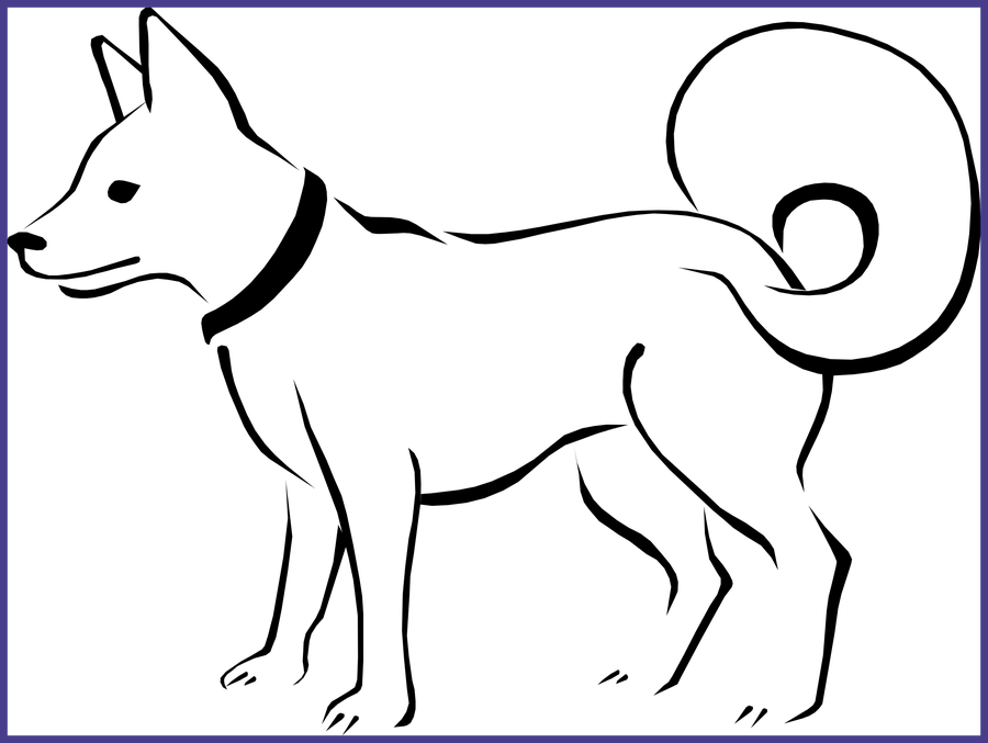 Christmas Dog Bone Jpg Black And White Download - Outline Picture Of Domestic Animals (900x677), Png Download