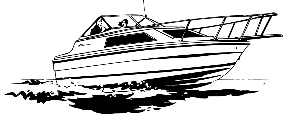Download Picture Black And White Download Japanese - Speed Boat Line Art (958x397), Png Download