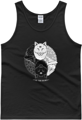 Yin And Yang Wolf Tank Top - Italia Football Tank Top (480x480), Png Download