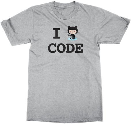 I [octocat] Code - Code Shirt (480x480), Png Download