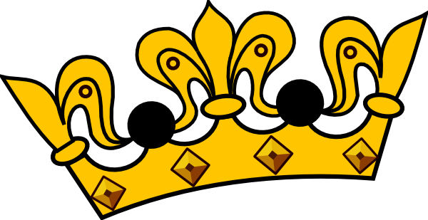 Drawn Crown Yellow - Tilted King Crown Png (600x309), Png Download