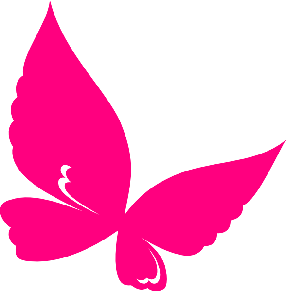 Cute Butterflies Png Free Download - Pink Butterfly Vector Png (588x599), Png Download