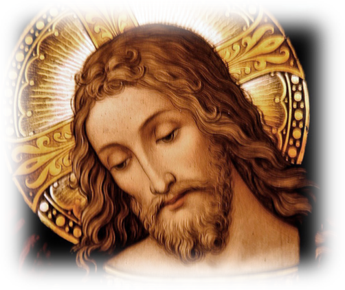 Face Of Jesus - Portrait Of Christ Stained Glass (502x423), Png Download