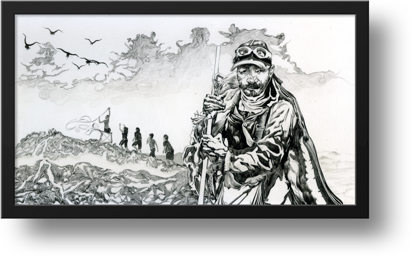 Picture Royalty Free African Drawing Watercolor - Monochrome (1500x968), Png Download