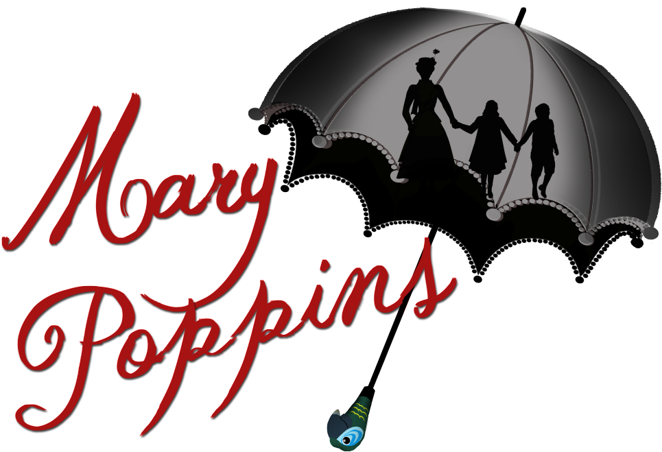 Mary Poppins Broadway Logo - Mary Poppins Art Umbrella (1024x810), Png Download