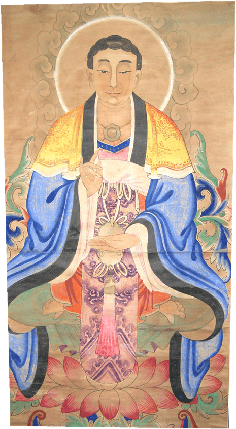 Buddha On The Lotus Throne - Painting (600x900), Png Download