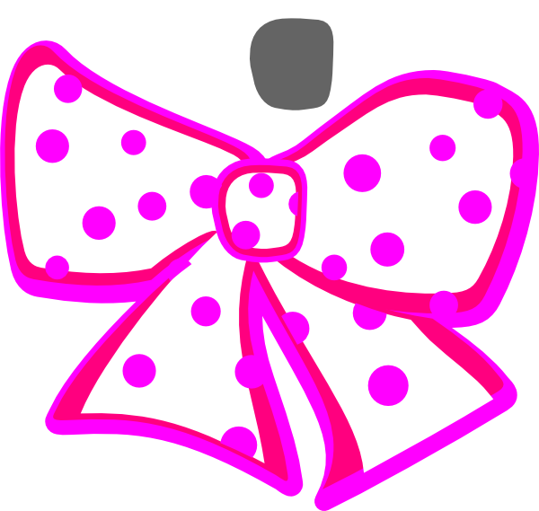 Dots Clipart Black Hair Bow - Hair Bow Clip Art (600x569), Png Download