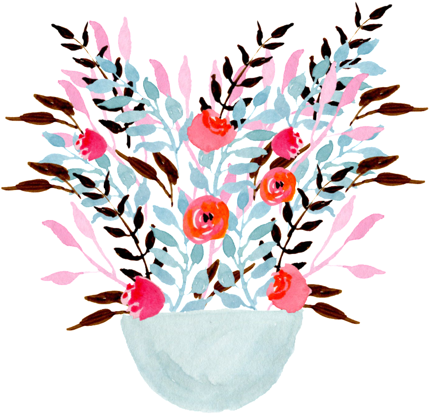 Watercolor Flower Pot Decoration Vector - Watercolor Painting (1024x1005), Png Download