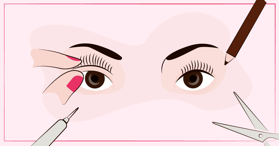 How To Pick The Right False Eyelashes For Your Eye - Eyelash Extensions (1068x558), Png Download