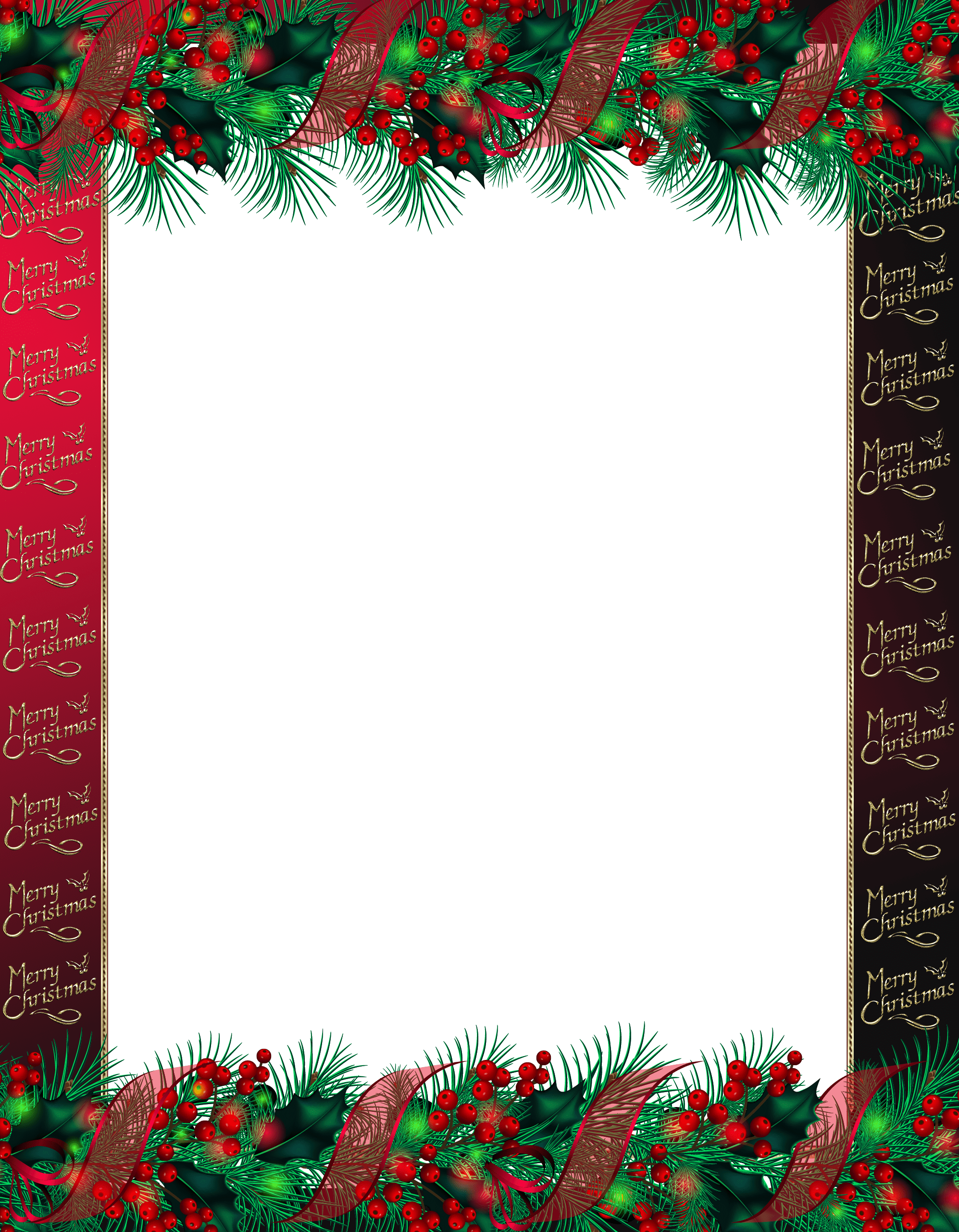 Red Merry Christmas Png Photo Frame - Merry Christmas Png Frame (1995x2563), Png Download