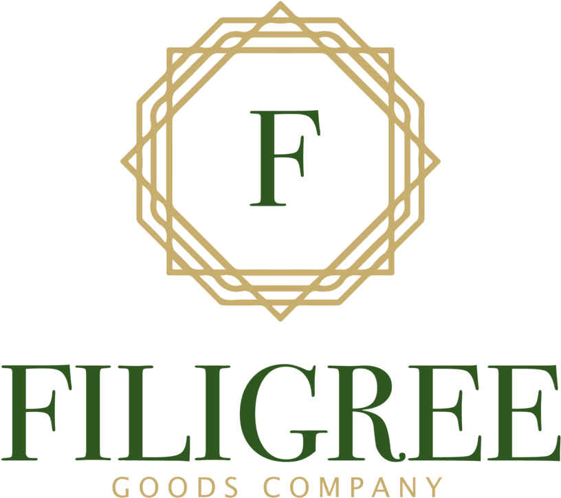 Filigree Logo - Green Chandelier Earrings, Gold Filigree Earrings, (500x500), Png Download