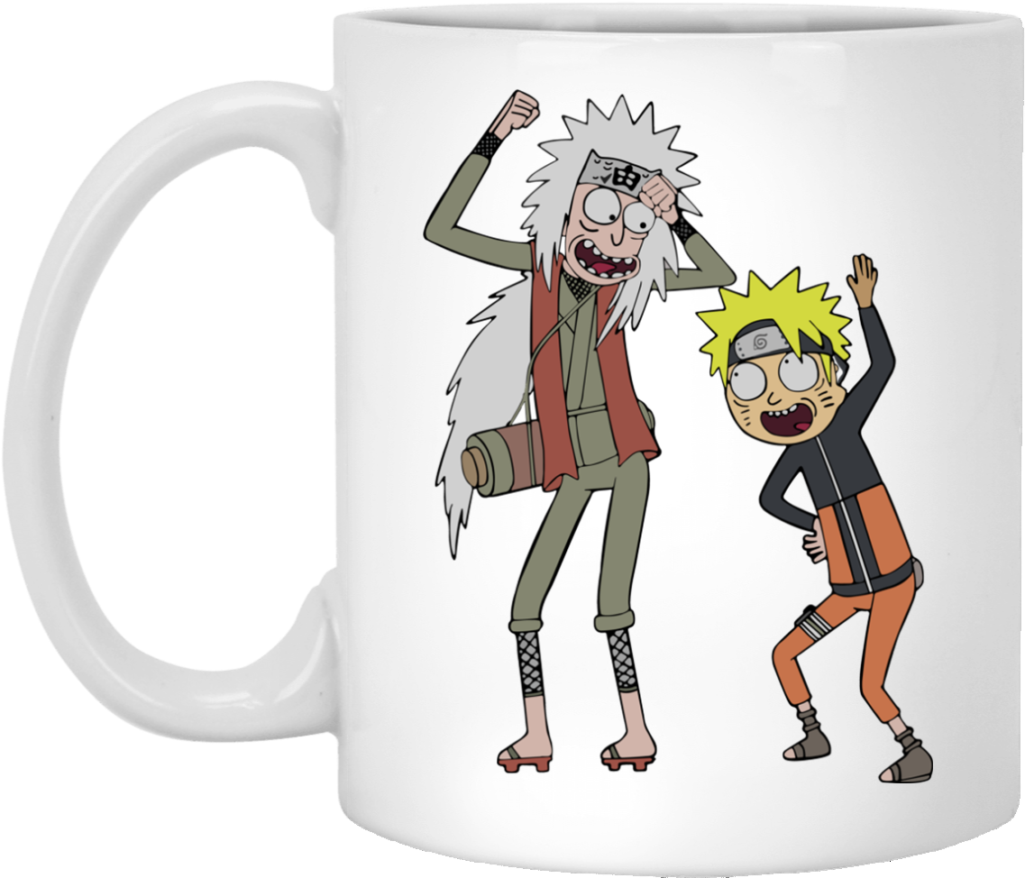 Rick And Morty Naruto And Jiraiya Coffee Mugs - Believe Santa Coffee Mug (1155x1155), Png Download
