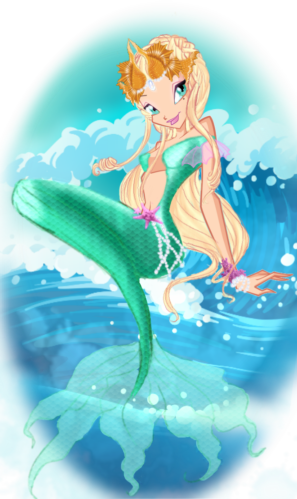Mermaid Coral By Niakoks - Winx Club Daphne Mermaid (595x1000), Png Download