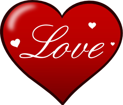 Red Clipart Love Heart - Love Heart (402x345), Png Download