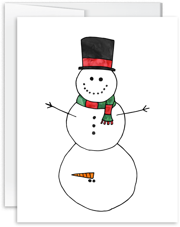 Dirty Snowman Christmas Card - Cartoon (1000x1000), Png Download