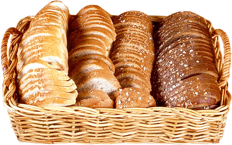 Bread Slices In Wicker Basket Png Image - Bread Basket Png (500x328), Png Download